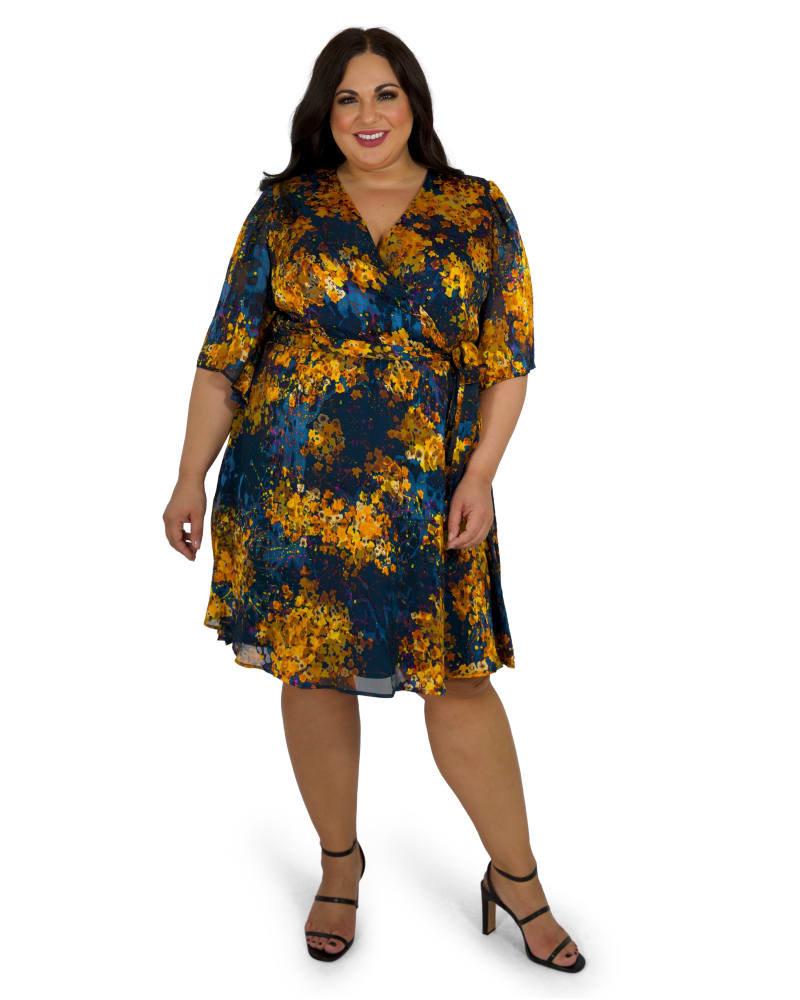 Blue and gold online plus size dress